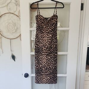 PrettyLittleThing Leopard Print Midi Dress